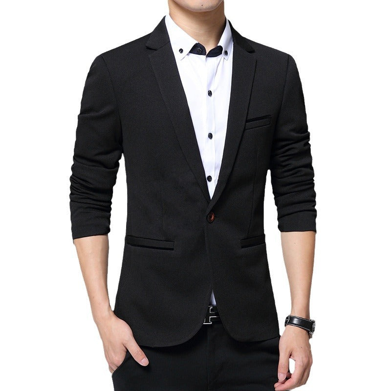 Men's fitted single-button blazer with narrow lapels and stretch content Mune Fashion