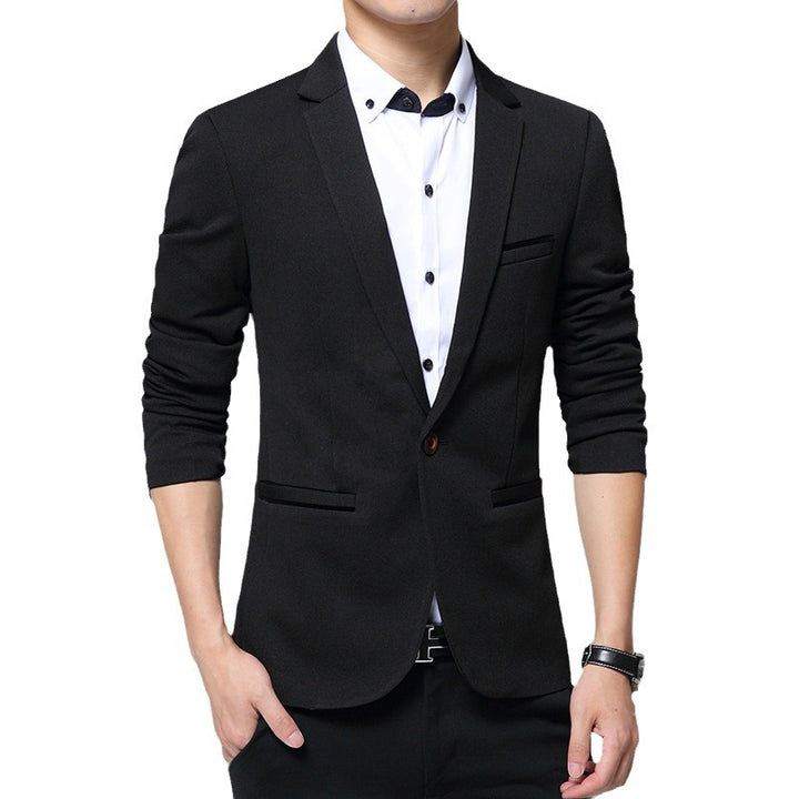 Men's fitted single-button blazer with narrow lapels and stretch content Mune Fashion
