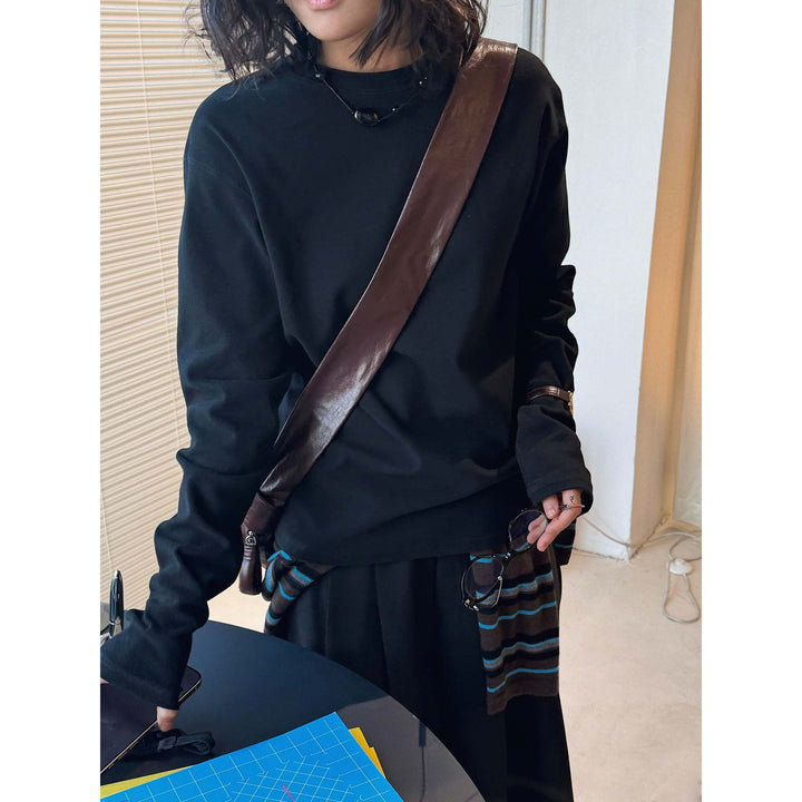 Women's Casual Boxy Sweatshirt made of heavy cotton jersey with clean round neck Mune Fashion
