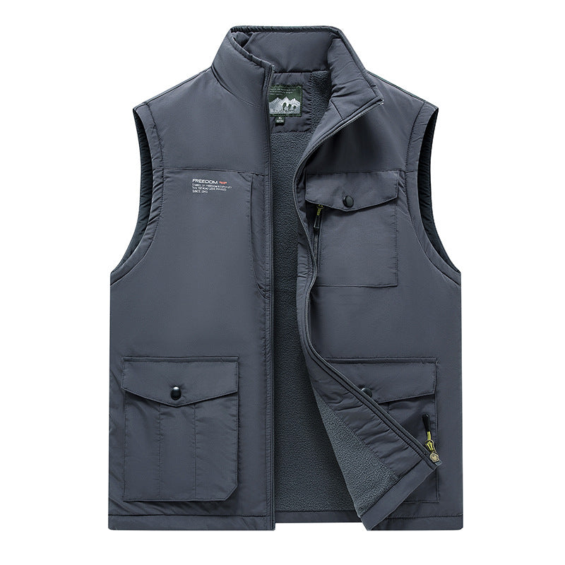 Herren Gefütterte Utility-Weste mit Teddyfutter und Multifachtaschen Mune Fashion