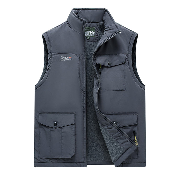 Herren Gefütterte Utility-Weste mit Teddyfutter und Multifachtaschen Mune Fashion