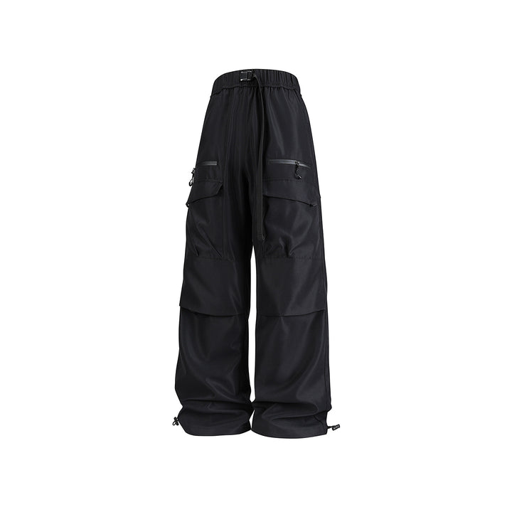 Men's Wide Utility Cargo Pants with Reinforced Knee Patches, Zipper and Flap Pockets Drune