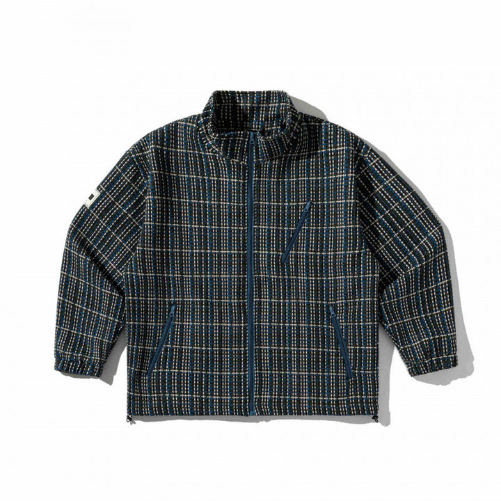 Unisex Box-shaped checked fleece transition jacket with zipper, stand-up collar and zip pockets Mune Fashion