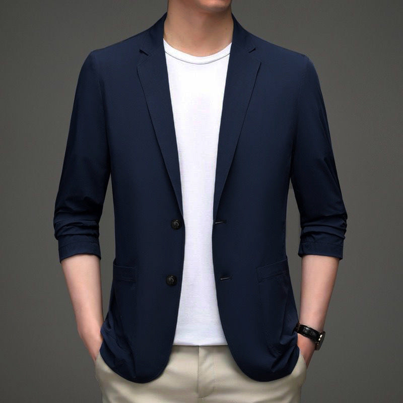 Men's lightweight unstructured city blazer made of breathable functional fabric with patch pockets Mune Fashion
