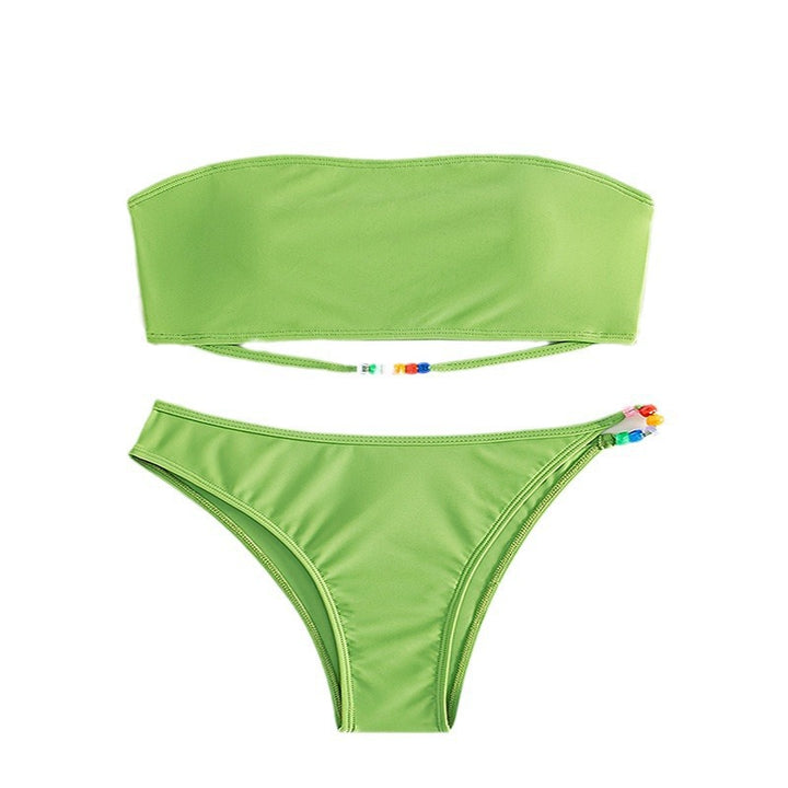 Ladies bandeau bikini with playful tie band Mune Fashion