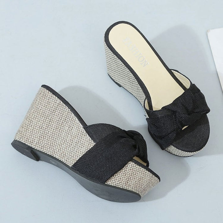 Women nan wedge sandal with high bast platform and twisted textile strap Mune Fashion