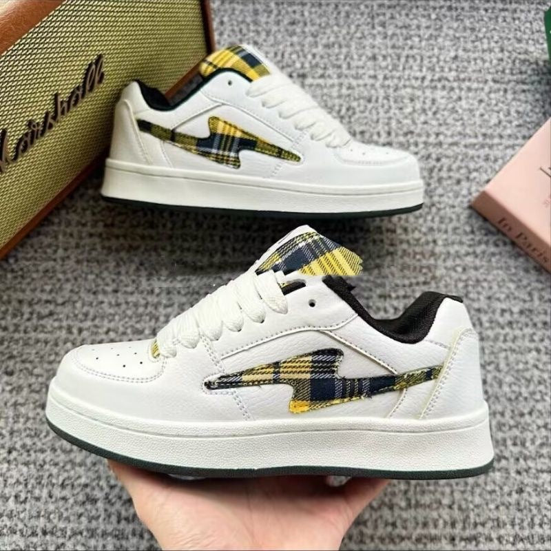 Women's Fashion Sneakers with Checked Design and Comfortable Cushioning Mune Fashion