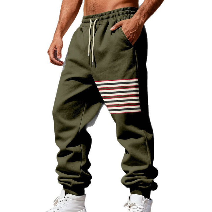 Men's Relaxed-Fit Jogging Pants with Side Stripe Application, Drawstring & Ribbed Cuffs Mune Fashion