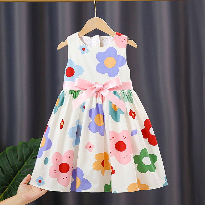 Girl's summer dress with colorful floral pattern Mune Fashion