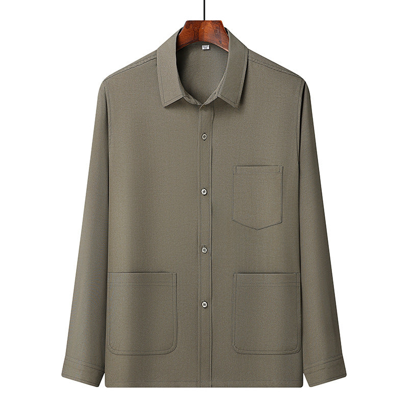 Men's lightweight leisure set with shirt jacket and elastic waistband pants Mune Fashion