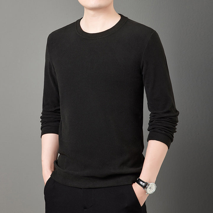 Men's Fine Crew Neck Sweater made of lightweight stretch knit with slim silhouette Mune Fashion