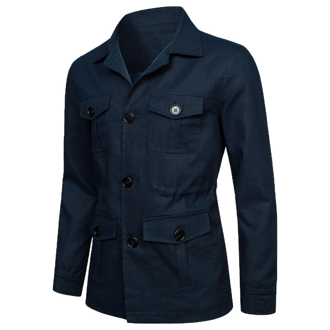 Men's nan Utility jacket made of linen with four patch pockets and tailored silhouette Mune Fashion