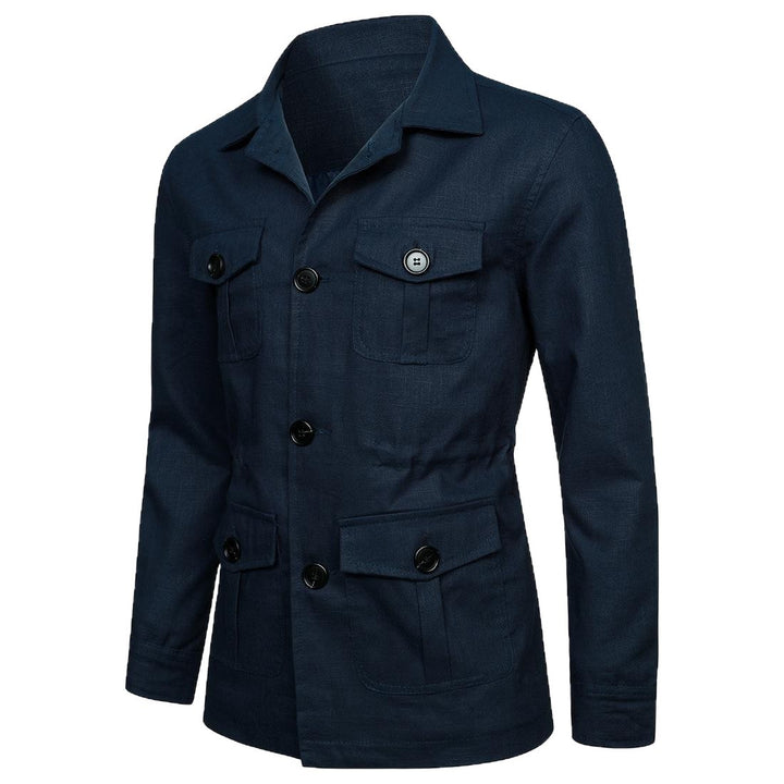 Men's nan Utility jacket made of linen with four patch pockets and tailored silhouette Mune Fashion