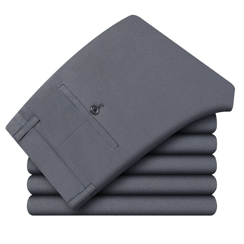 Men's Business Pants Slim-Fit with Crease and Hidden Back Pockets Mune Fashion