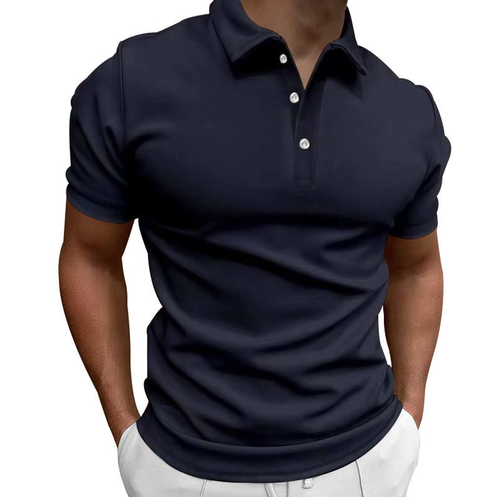 Men's slim fit stretch polo shirt with kent collar and elastic hem Mune Fashion