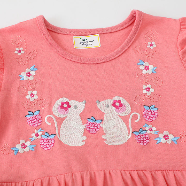 Girls cotton dress with playful animal motif Mune Fashion