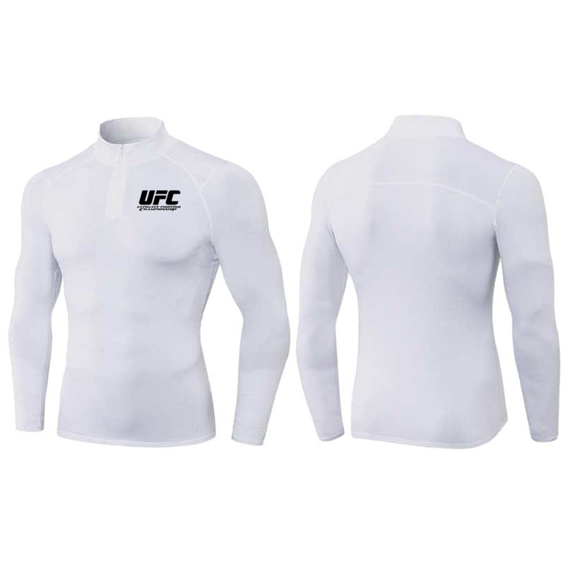 Men's tight-fitting compression shirt with short zipper and long sleeves Mune Fashion