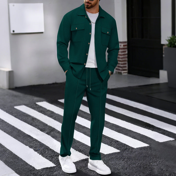 Men's Stylish Leisure Set with Structured Jacket and Comfortable Pants Mune