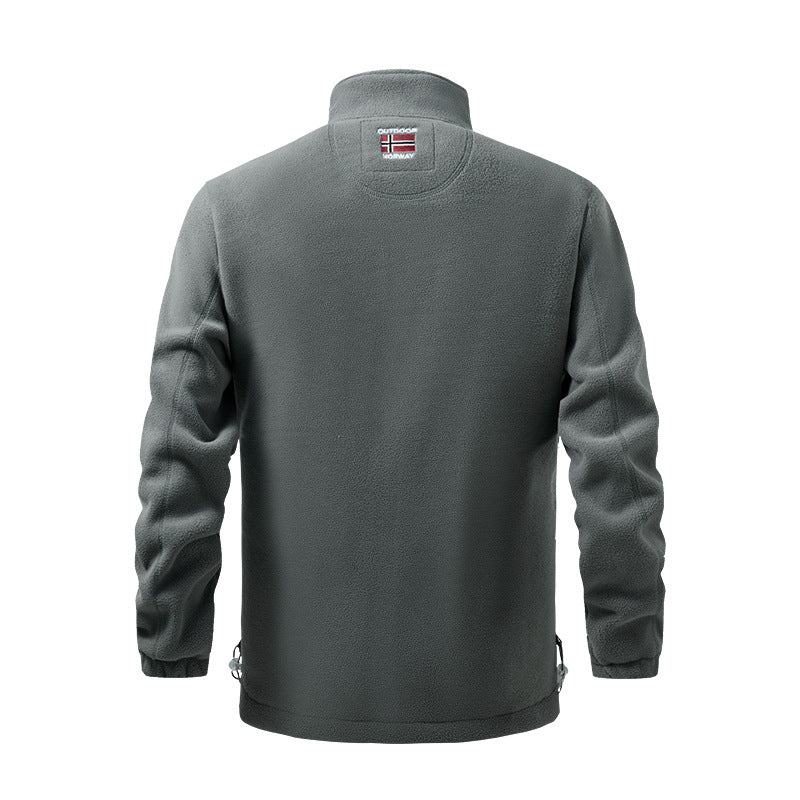 Women's fleece jacket with stand-up collar, wind-resistant structure & adjustable drawstring hem Mune Fashion