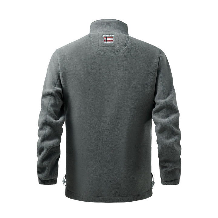 Women's fleece jacket with stand-up collar, wind-resistant structure & adjustable drawstring hem Mune Fashion