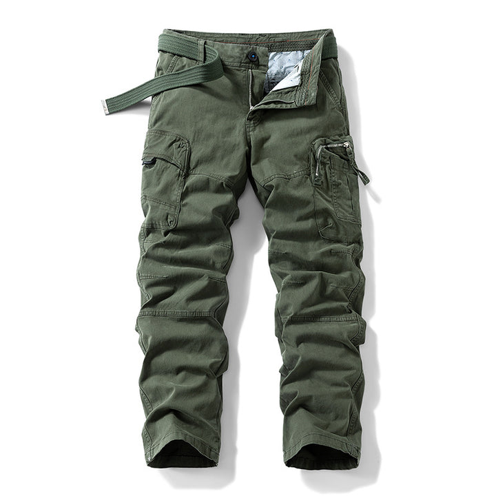 Men's Robust Utility Cargo Pants with Ergonomic Knee Inserts and Integrated Web Belt Mune Fashion
