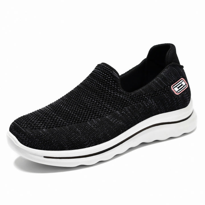 Women's knit slip-on comfort sneaker with removable memory insole and shock-absorbing EVA midsole Mune Fashion