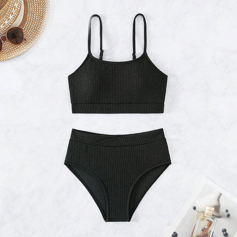 Women's high-waisted bikini set with textured top Mune Fashion