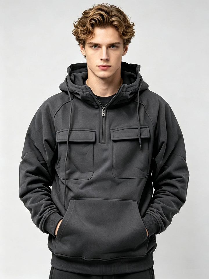 Men's Sporty Hoodie with Functional Pockets