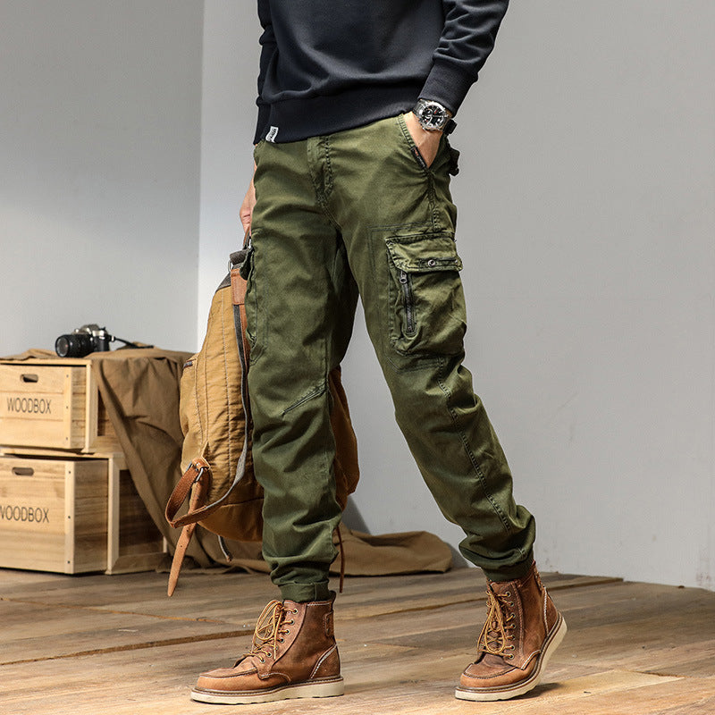 Men's tapered cargo pants with multifunctional pockets and adjustable hem Mune Fashion
