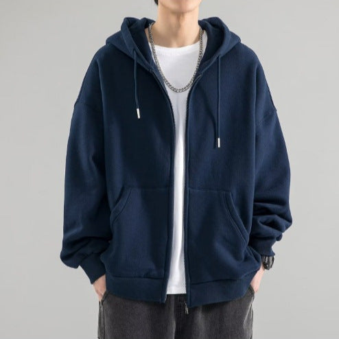 Men's oversized hoodie jacket with full zip, double-layer hood, and kangaroo pockets Mune Fashion