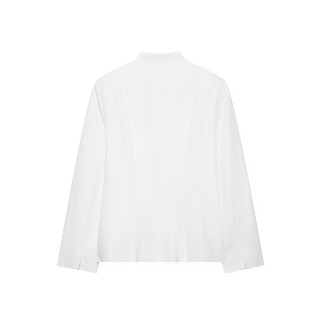 Women's short jacket with mandarin collar and decorative knot closures Drune