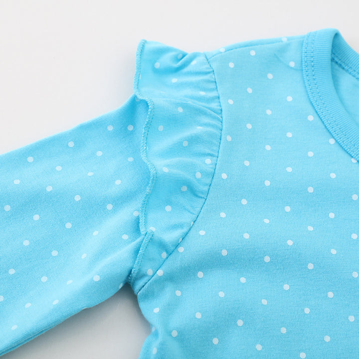 Girl Long Sleeve Dress with Cheerful Guinea Pig Motif Mune Fashion