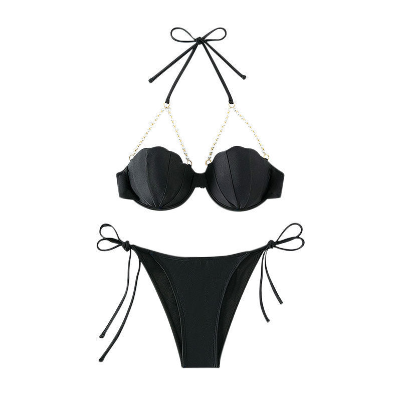 Women's bikini with shell design and elegant pearl details Mune Fashion