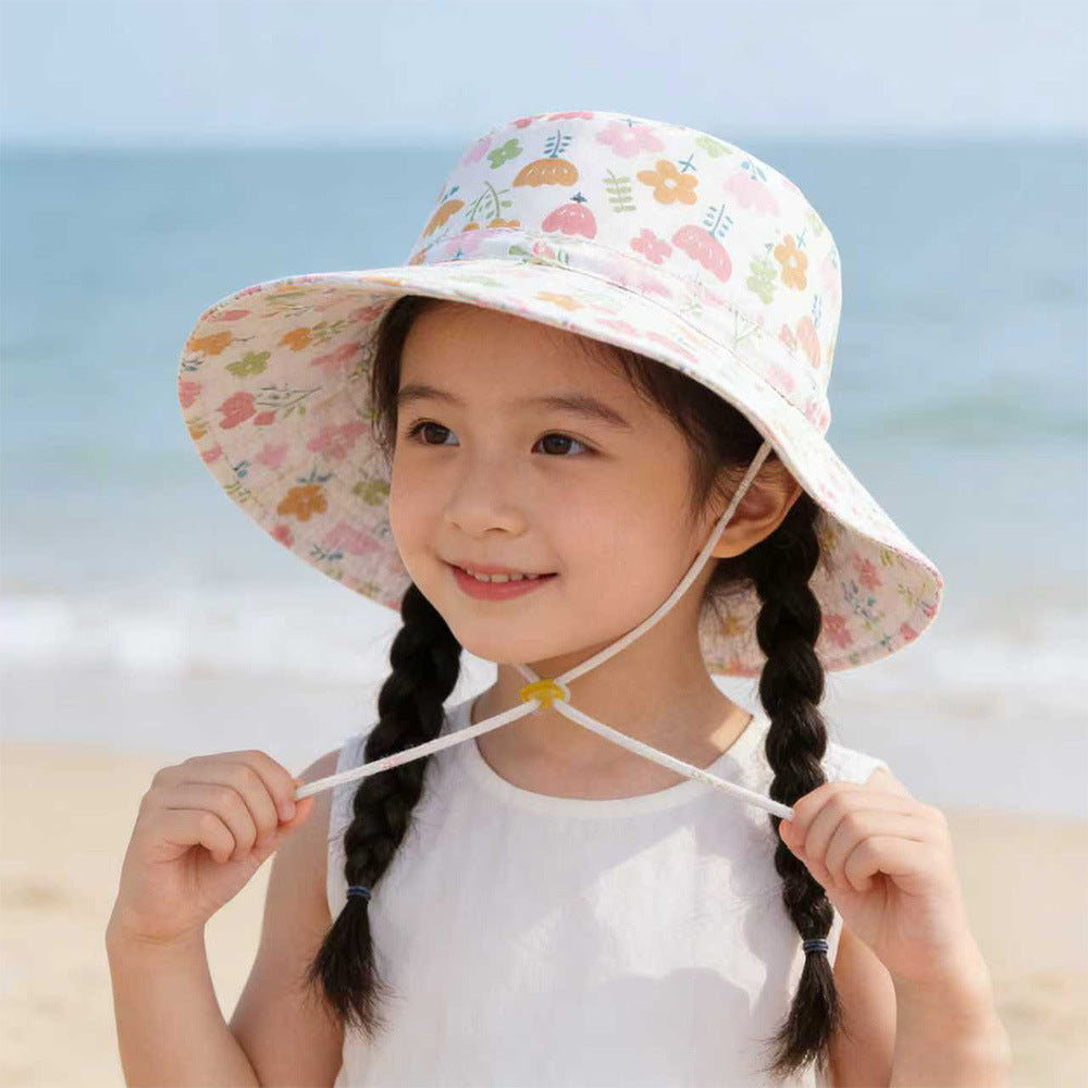 Unisex nan sun hat for children with adjustable chin strap, wide brim and high UV protection Mune Fashion