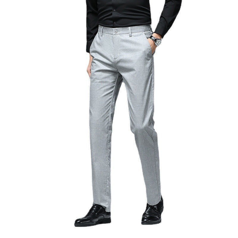 Men's Slim Chino Business Pants with Crease and Light Stretch Mune Fashion
