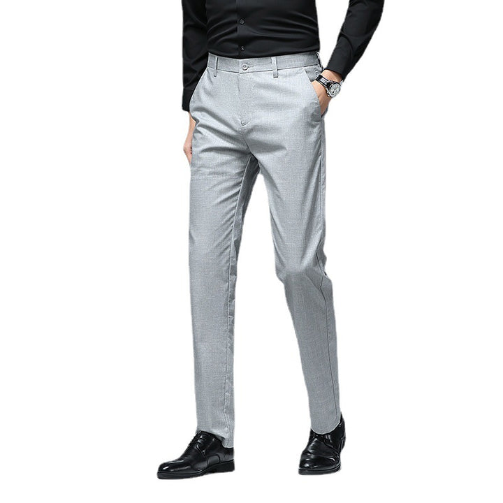 Men's Slim Chino Business Pants with Crease and Light Stretch Mune Fashion