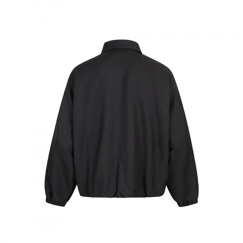 Unisex Boxy transitional blouse with shirt collar, two-way metal zipper and elastic cuffs Mune Fashion