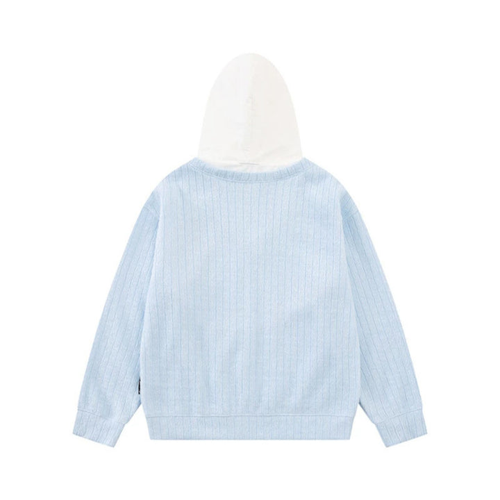 Women's hoodie with V-neck, attached tie application and star patches Mune Fashion