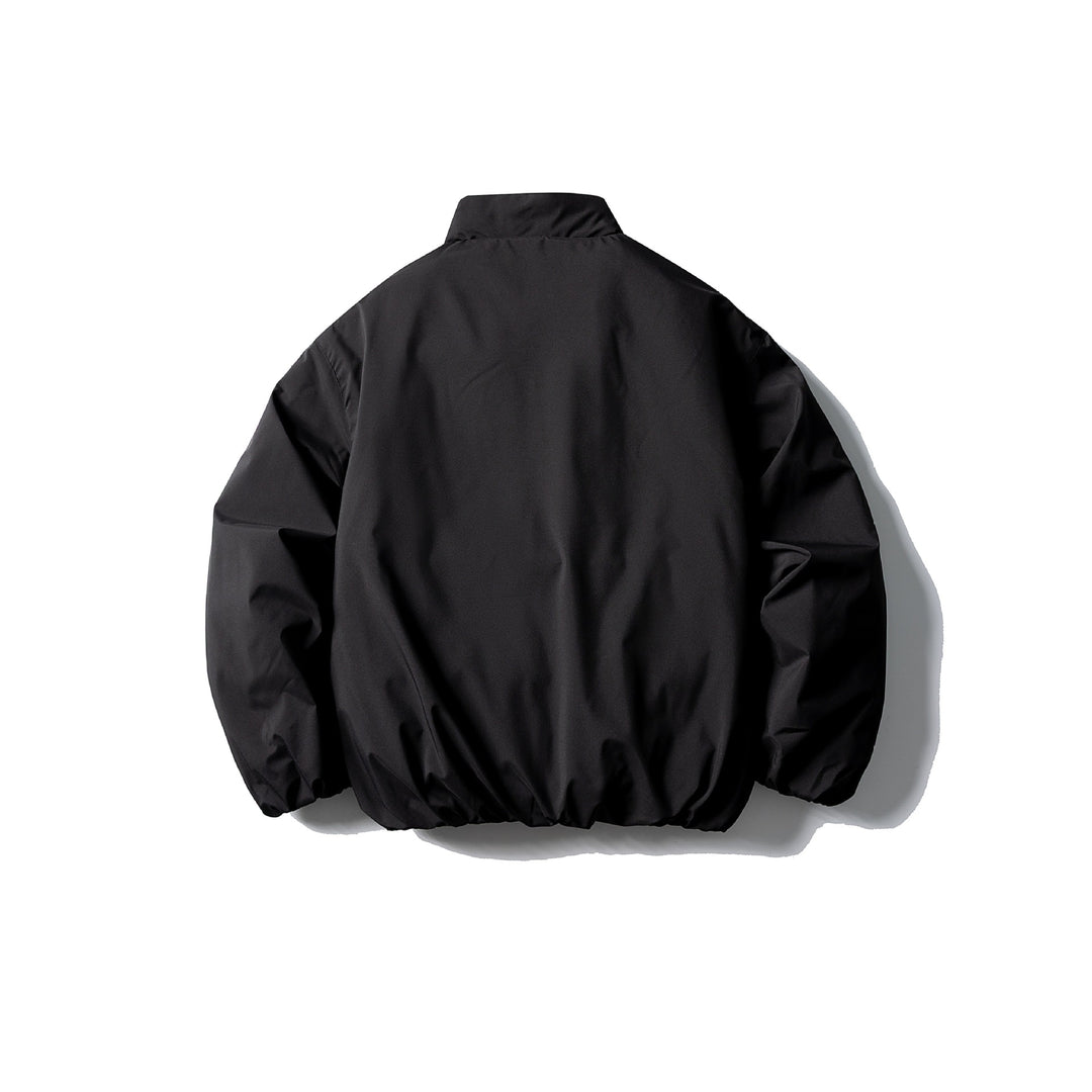 Unisex Short Boxy Thermal Blouson with High Standing Collar, Elastic Hem and Concealed Zipper Mune Fashion
