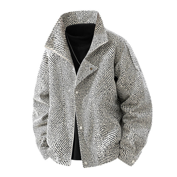 Men's padded wool blend transitional jacket in oversized fit with stand-up collar Mune Fashion