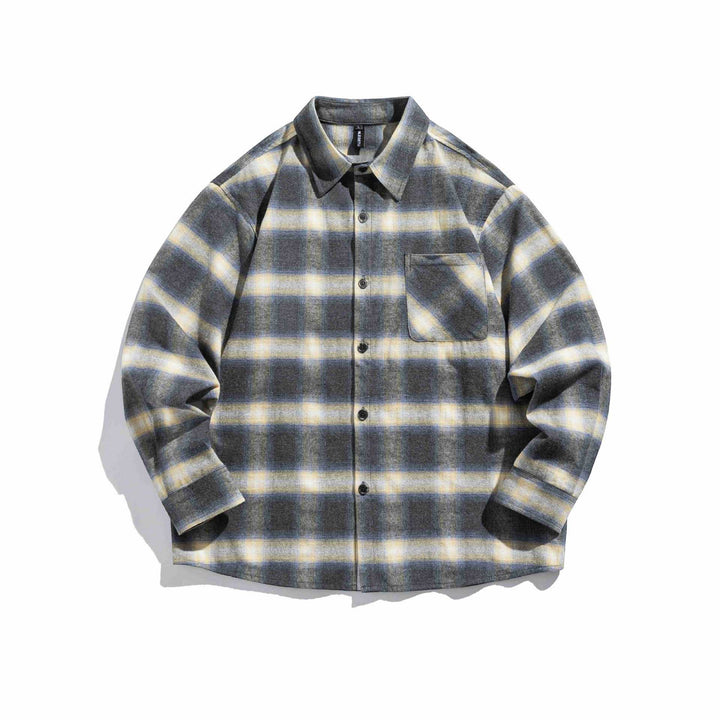 Men's Checkered Flannel Overshirt with Chest Pocket Mune Fashion