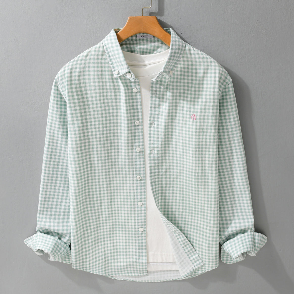 Men's checked cotton shirt with button-down collar and relaxed fit Mune Fashion