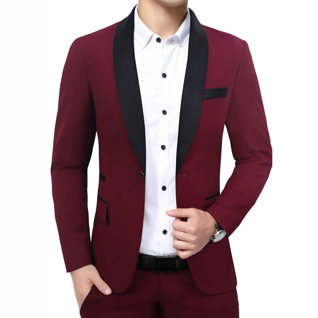 Men's Slim Fit Evening Suit Jacket in Tuxedo Style with Shawl Collar Mune Fashion