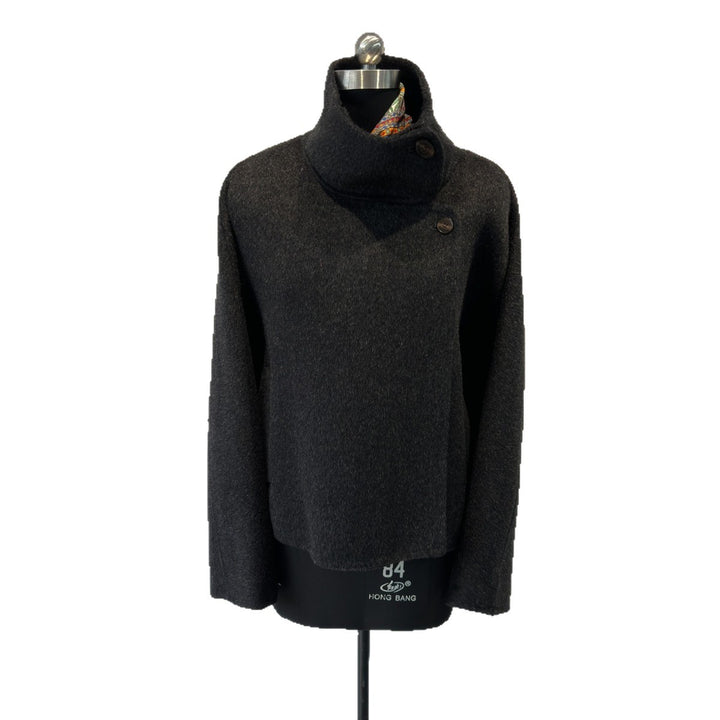 Women's Cozy Oversized Mock Neck Pullover Mune Fashion