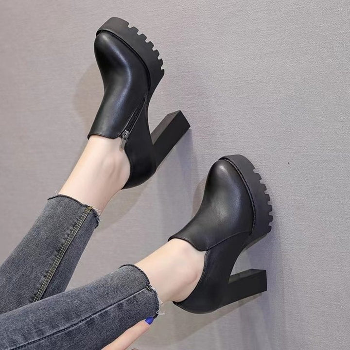 Ladies Stylish Platform Pumps with High Block Heel Mune Fashion