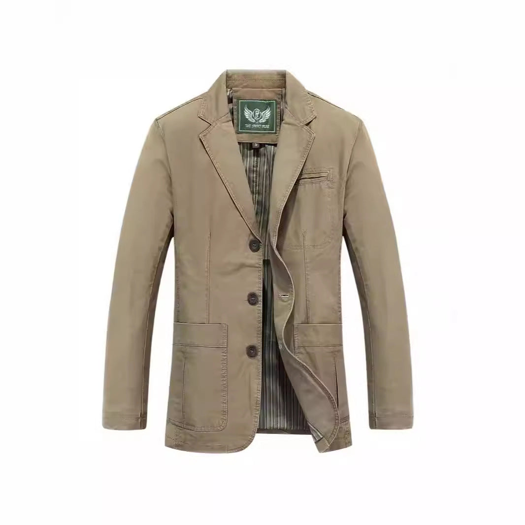 Men's jacket in casual style with three-button front and patch pockets Mune Fashion
