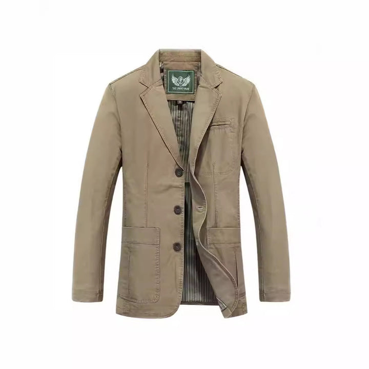 Men's jacket in casual style with three-button front and patch pockets Mune Fashion