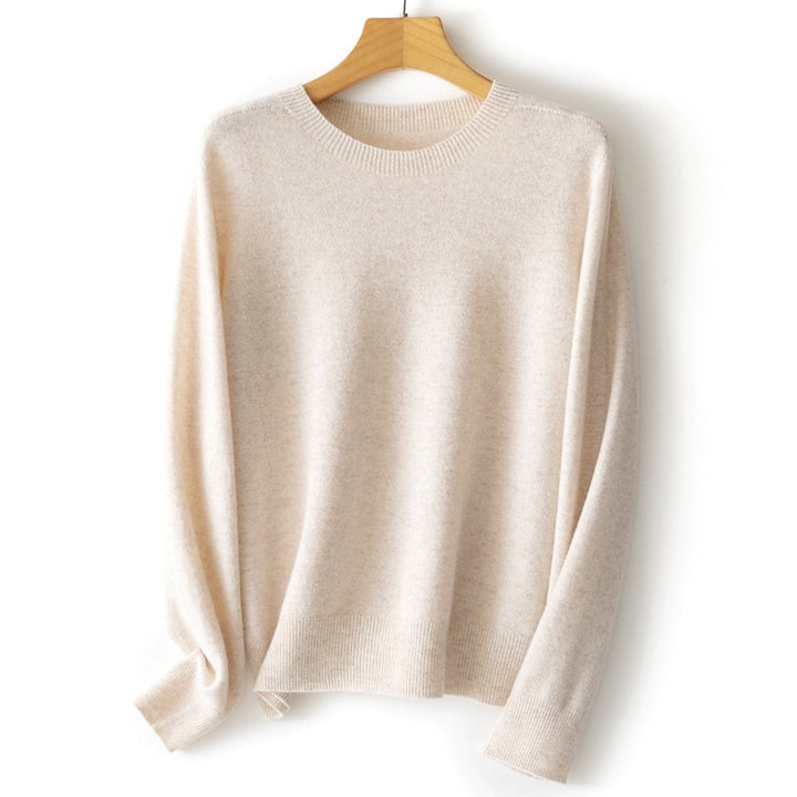 Women's Cashmere Blend Round Neck Sweater with Oversized Cut Mune Fashion