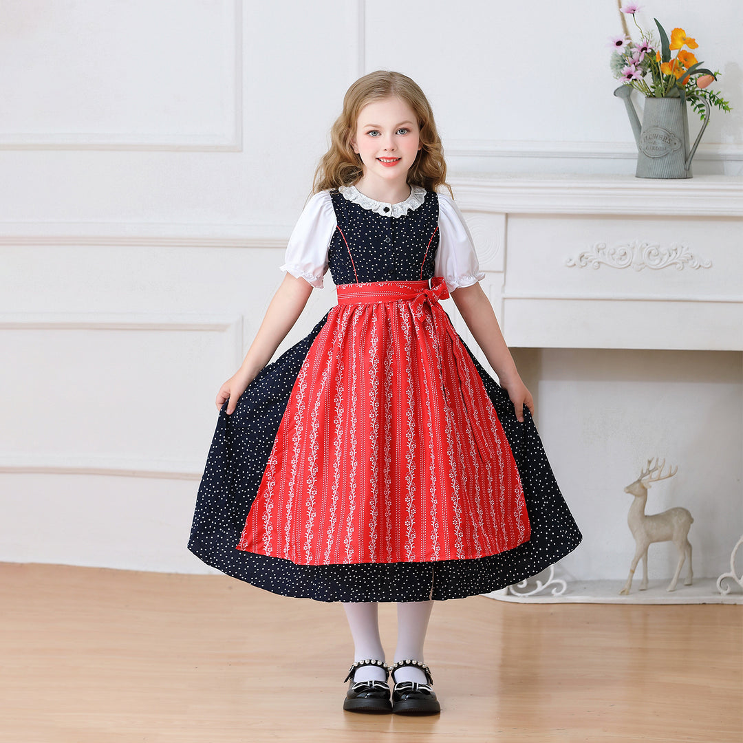 Ladies nan traditional dirndl dress for girls with detachable apron Mune Fashion