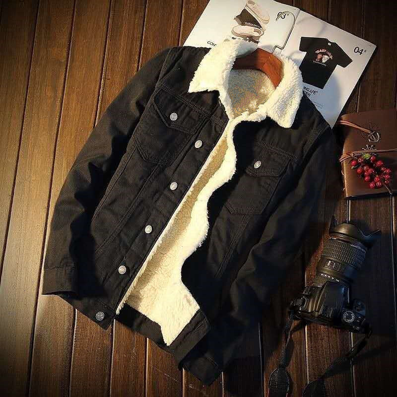 Men's Denim Jacket with Cozy Lining Mune Fashion